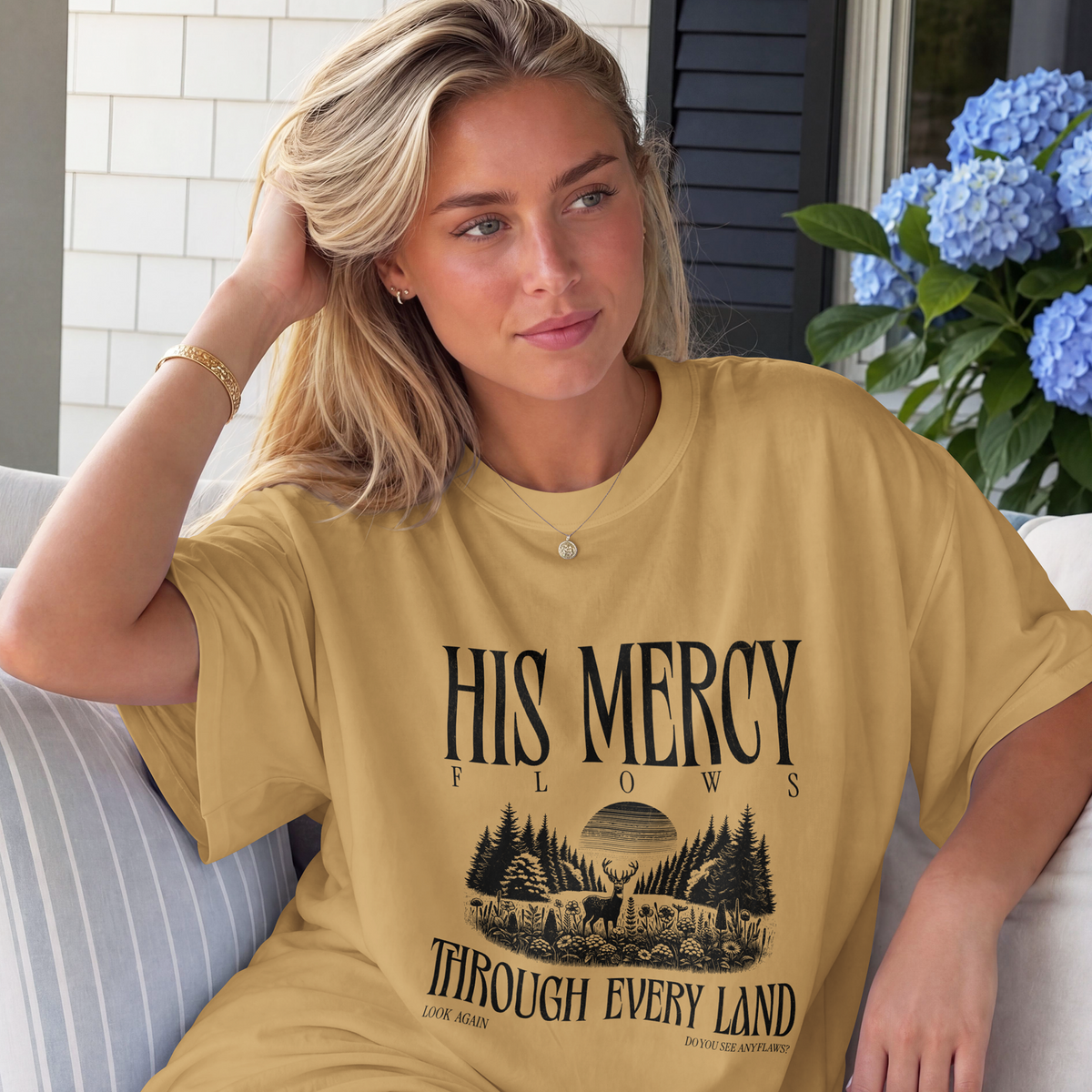 His Mercy Flows Through Every Land Tee